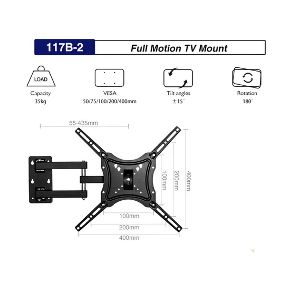 GENERICO - Base Soporte Para Tv Giratoria De 14 A 55 Pulgadas
