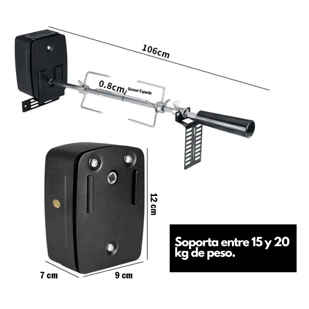 GENERICO - Spiedo electrico para parrilla Casa VIVA