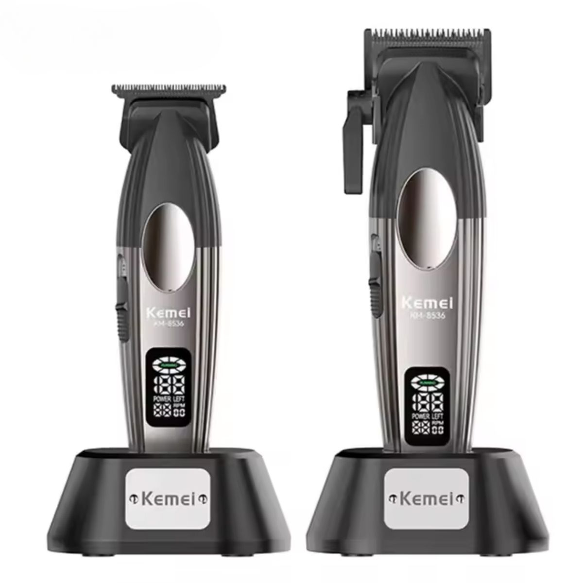 KEMEI - Barber Combo Kemei Cortadora y Patillera con Base 9000 RPM