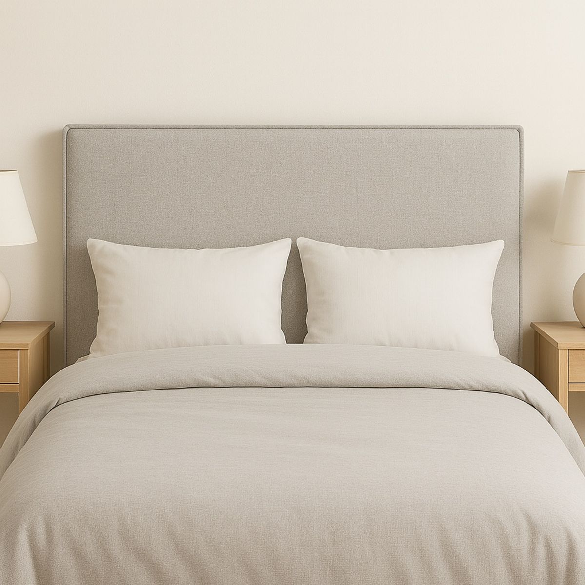 GENERICO - Respaldo Enfundado\Lavable Arrezo Gris Claro – 2 Plazas