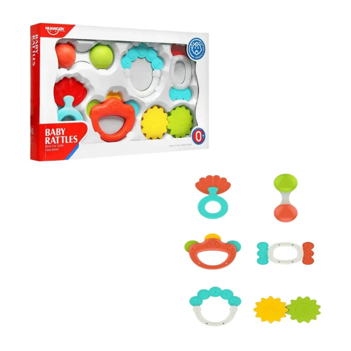 HUANGER - Set 6 Mordedores Rasca Encías Primeros Dientes Multicolores