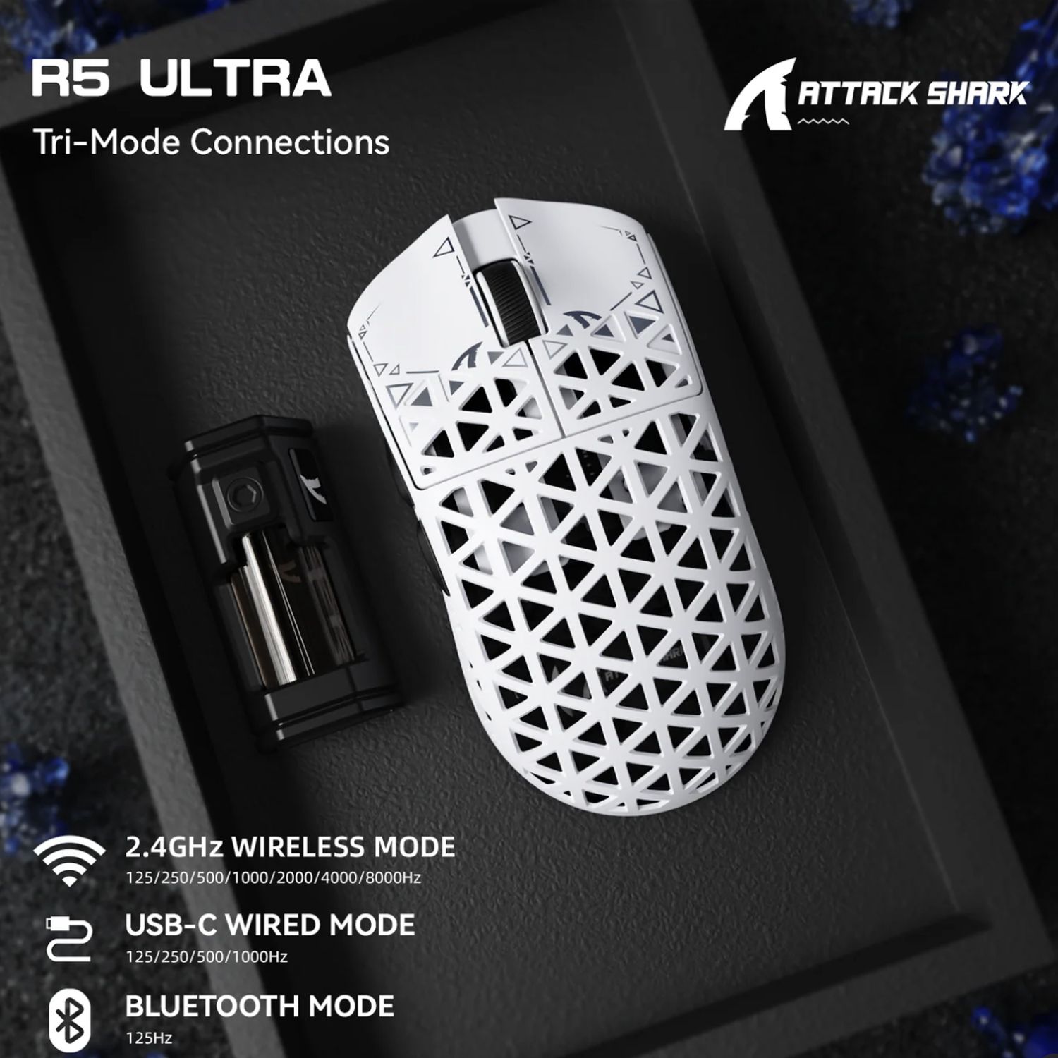 GENERICO Mouse Inalámbrico Attack Shark R5 Ultra 8k Fibra De
