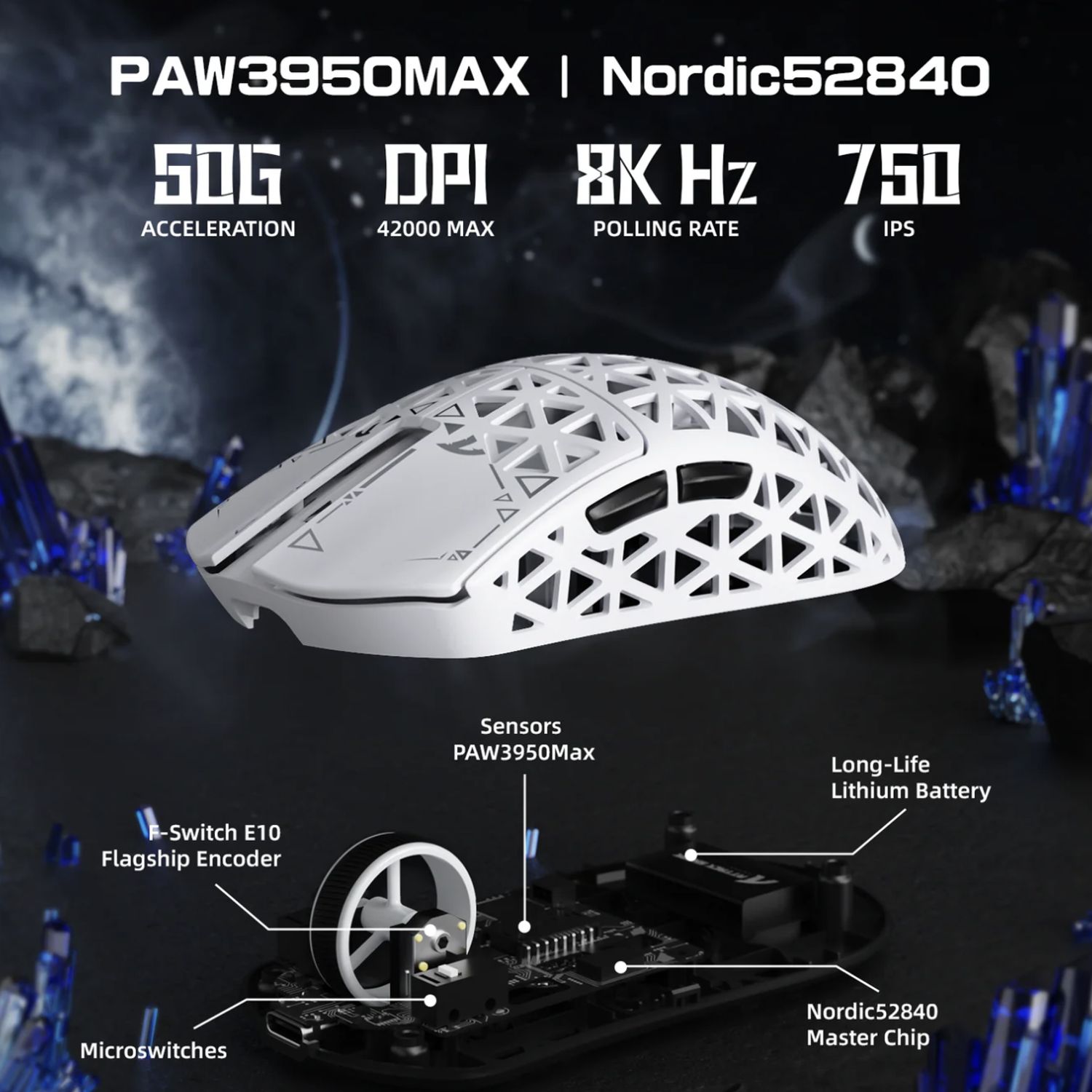 GENERICO Mouse Inalámbrico Attack Shark R5 Ultra 8k Fibra De
