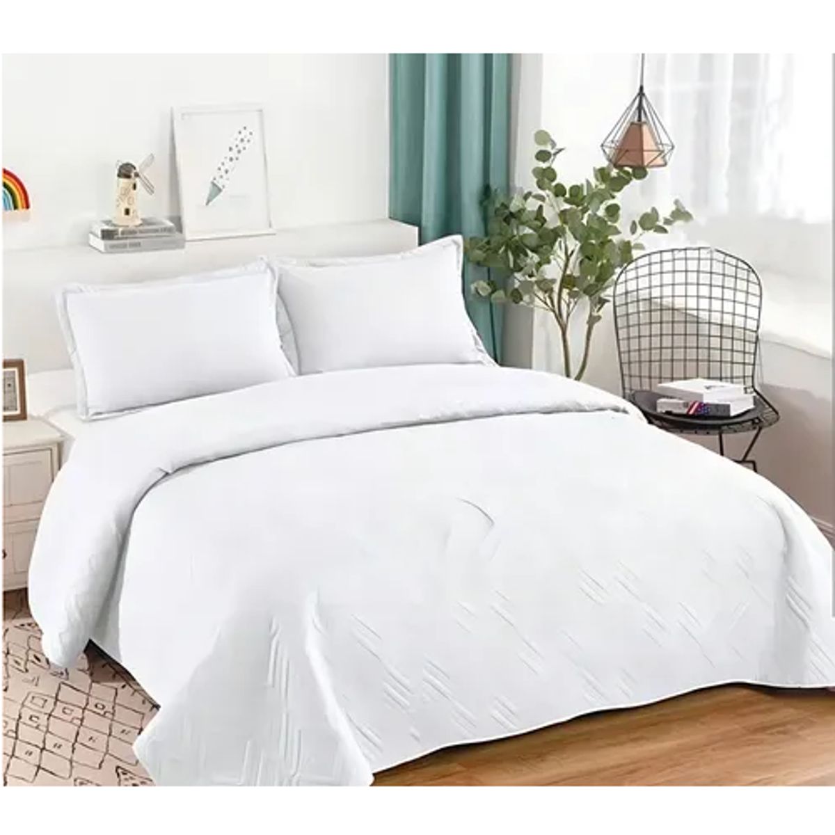 CARIBEE - Cubrecama Quilt De Verano Cobertor Plaza Y Media +1 Funda