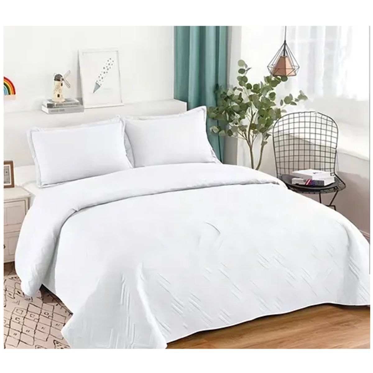 CARIBEE - Cubrecama Quilt De Verano Cobertor Plaza Y Media +1 Funda