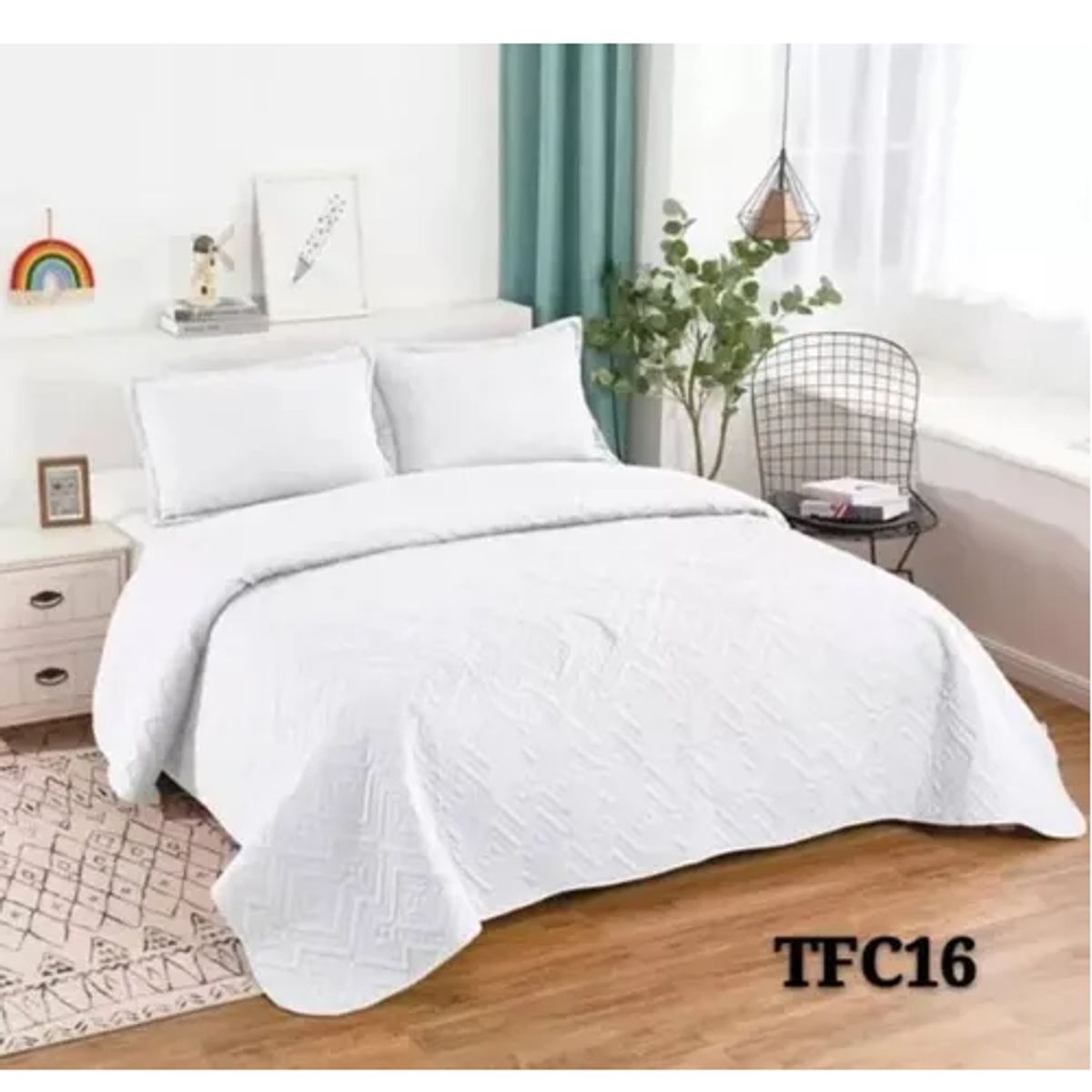 CARIBEE - Cubrecama Quilt De Verano Cobertor Plaza Y Media +1 Funda