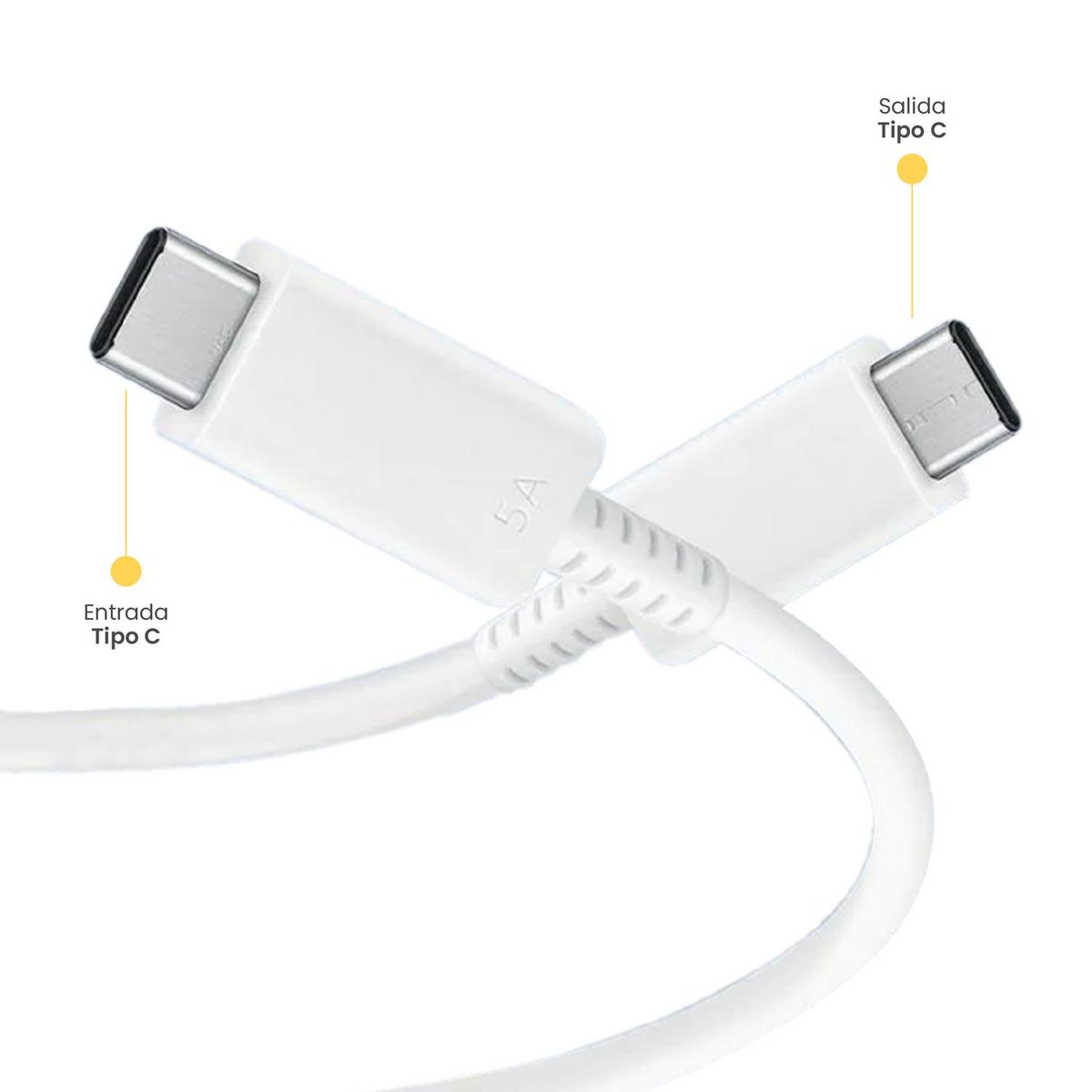LEVO - Cable De Carga Rápida USB-C 100W 5A 1Mt LEVO - Blanco