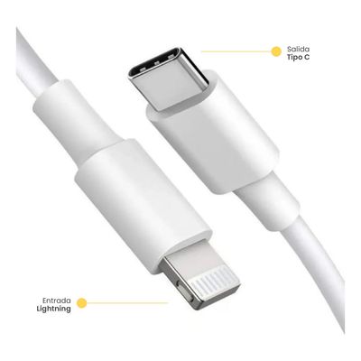 Imagen 2 del producto Cable De Carga USB-C a Lightning 1 Mt Blanco