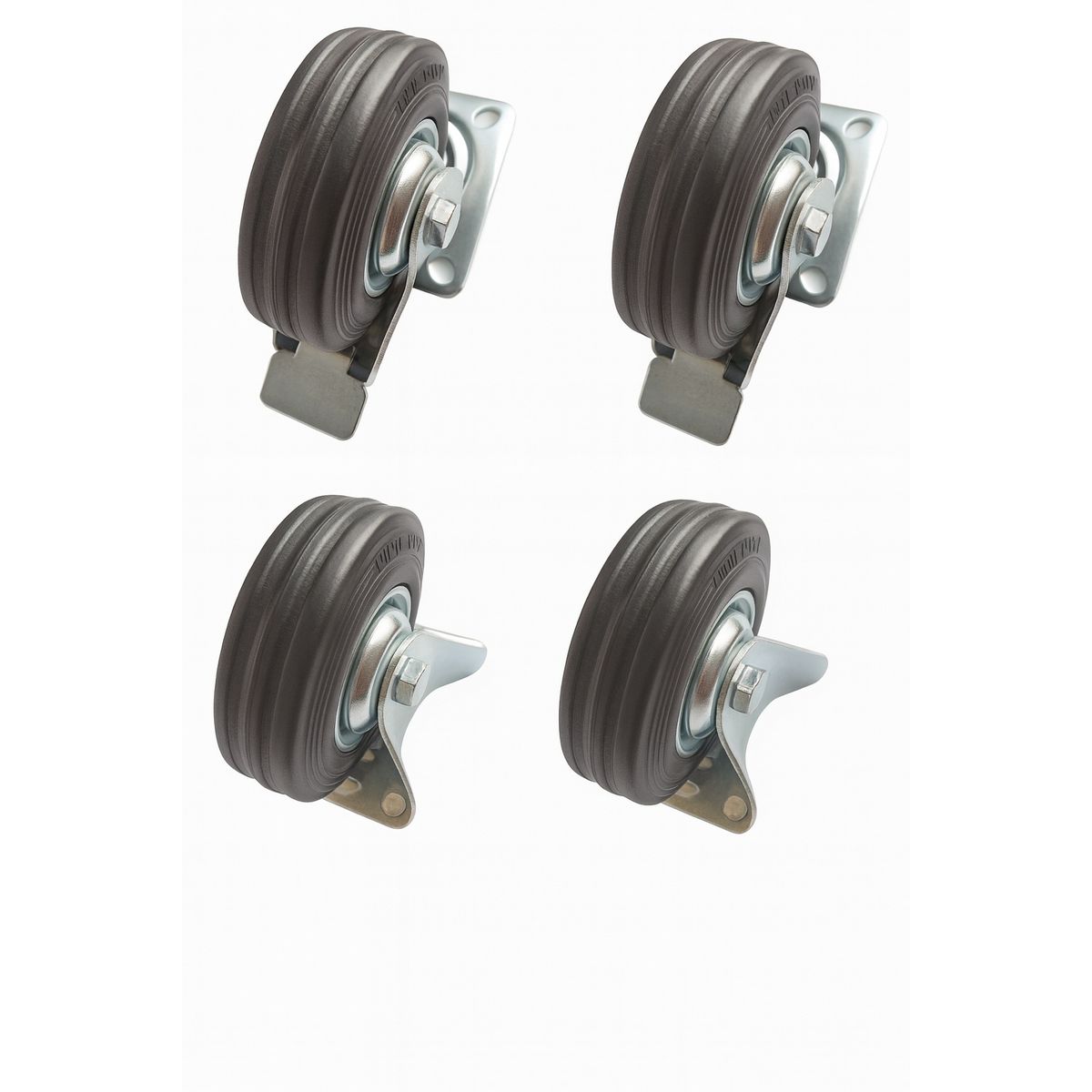 SANPLAST - Rueda Sanplast 100mm 4 Unids 320kg Todo Terreno Con Freno