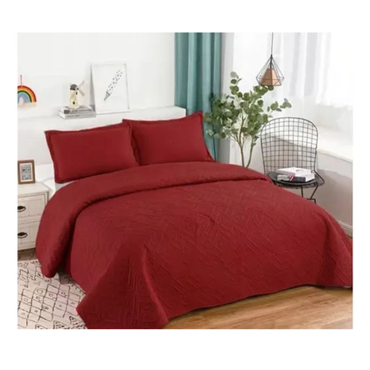 CARIBEE - Cubrecama Quilt De Verano Cobertor Plaza Y Media +1 Funda