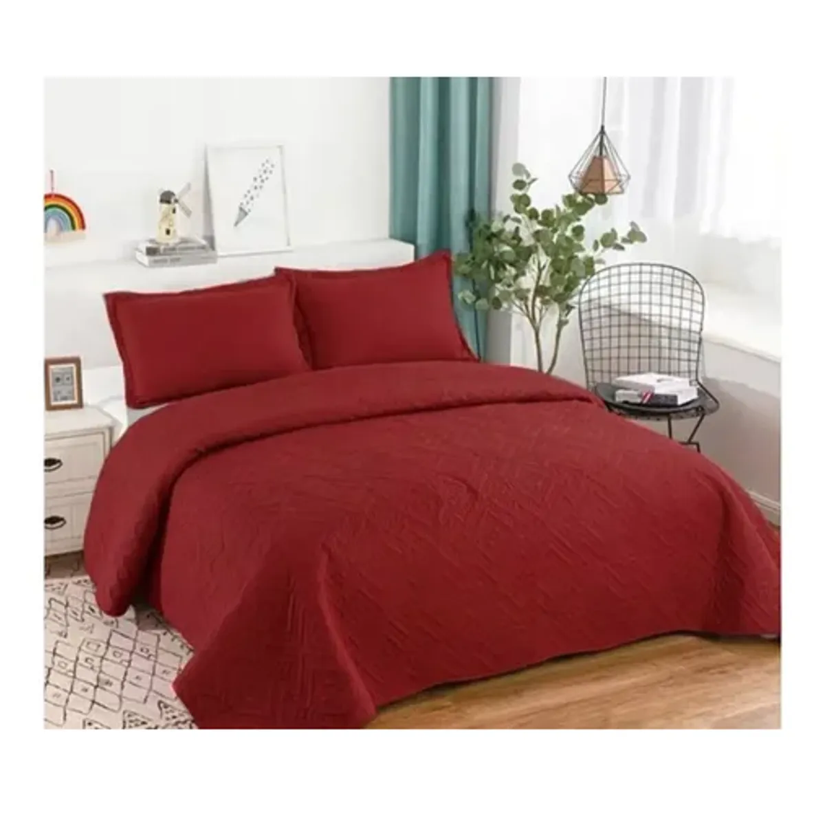 CARIBEE - Cubrecama Quilt De Verano Cobertor Plaza Y Media +1 Funda