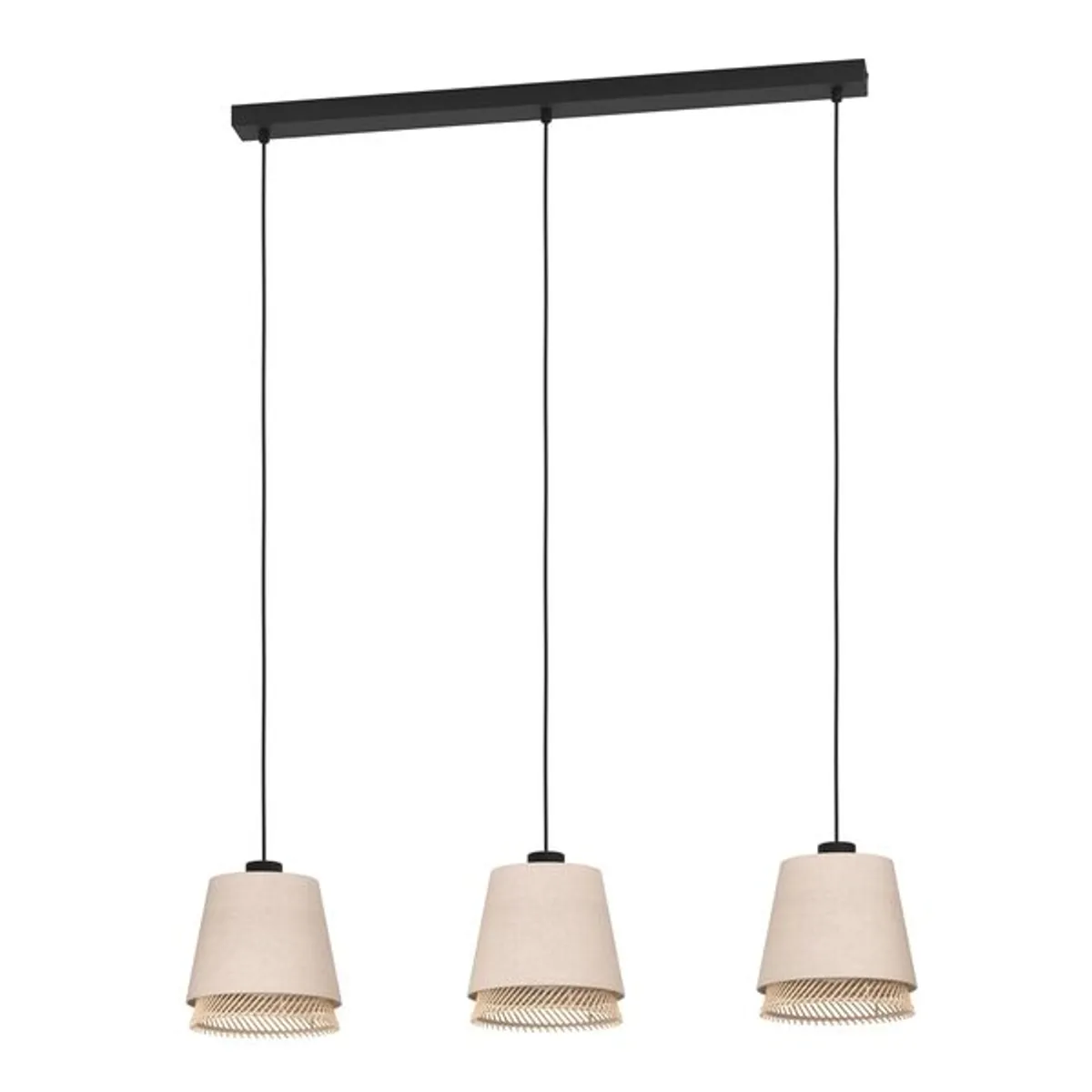 EGLO - Lámpara Colgante Tabley Acero Negro Beige E27 3X40W IP20 Cód43976