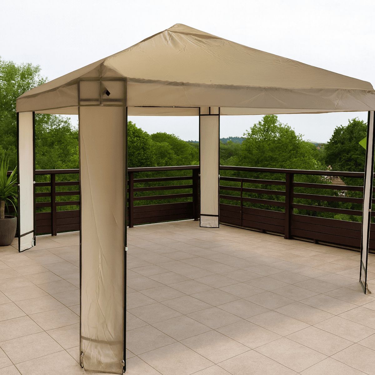 NOVAHUS - Toldo Premium Terraza 3x3m estructura metalica Beige