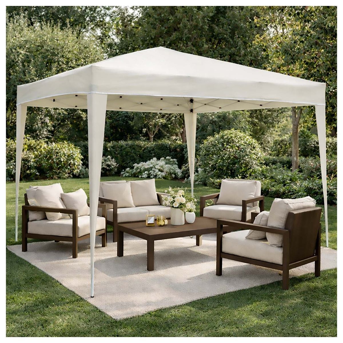 NOVAHUS - Toldo Terraza 3x3 m Reforzado con Bolsa de Transporte Beige