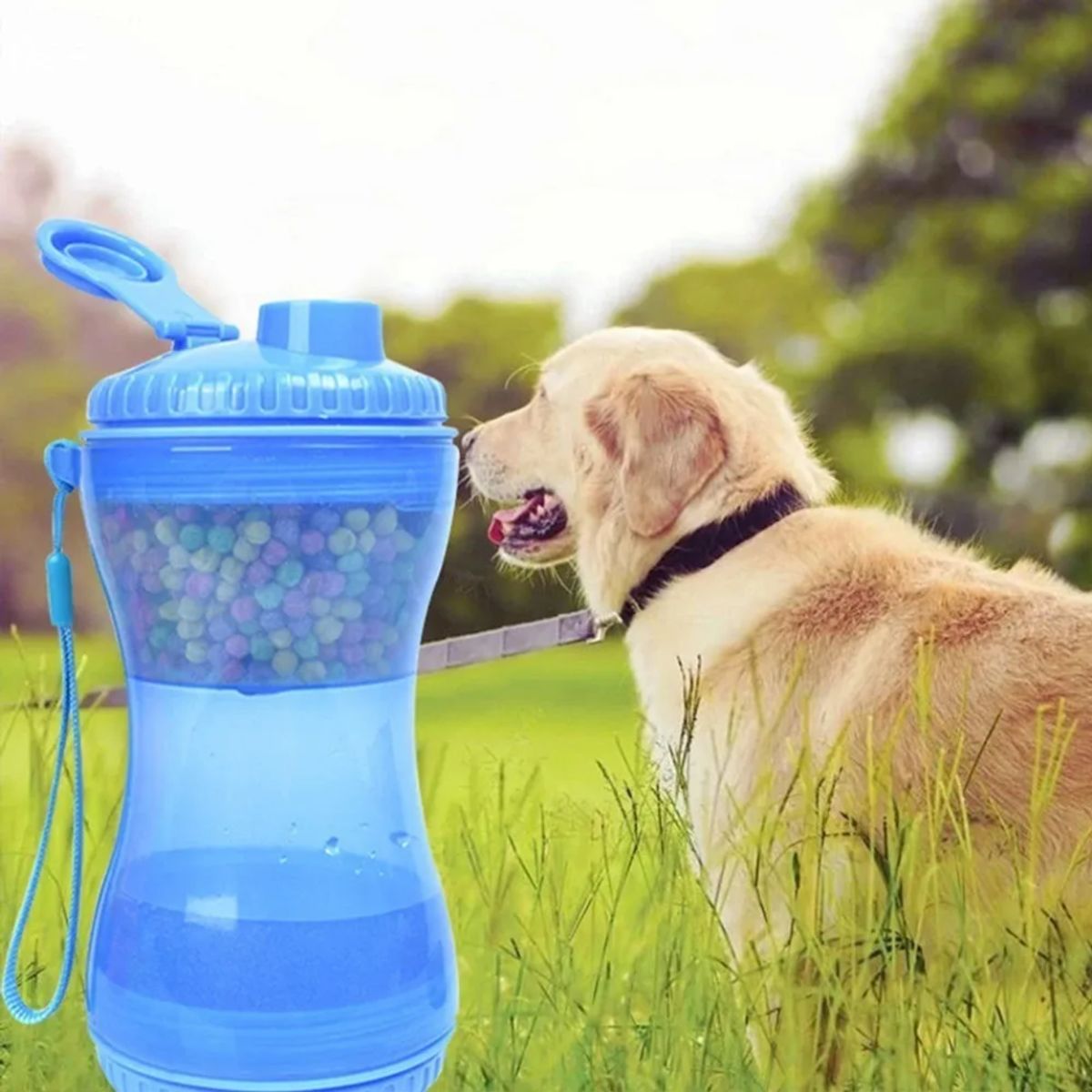 GENERICO - Botella De Agua Y Comida 2 En 1 Para Mascotas Portátil