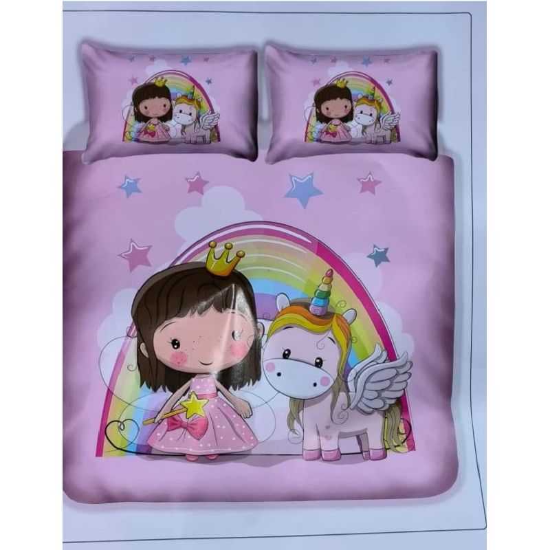 CARIBEE - Cubrecama Quilt De Verano Cobertor Plaza Y Media +1 Funda Unicornio