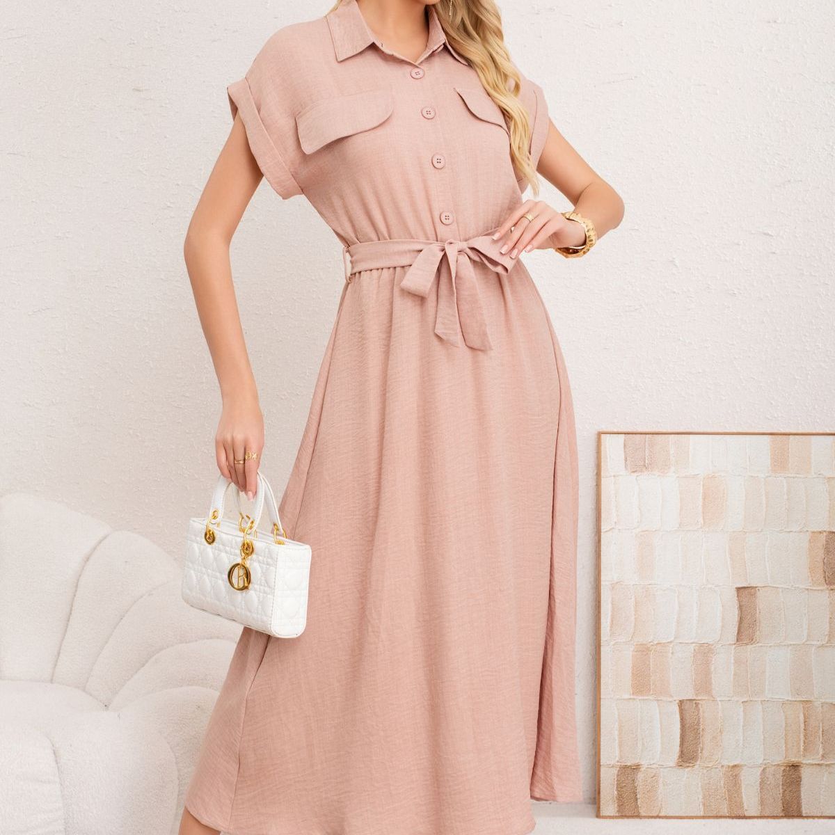 LOOK SHOP - Vestido Verano Largo Mujer. Tela Tipo Jeans Maxi Vestido 3373