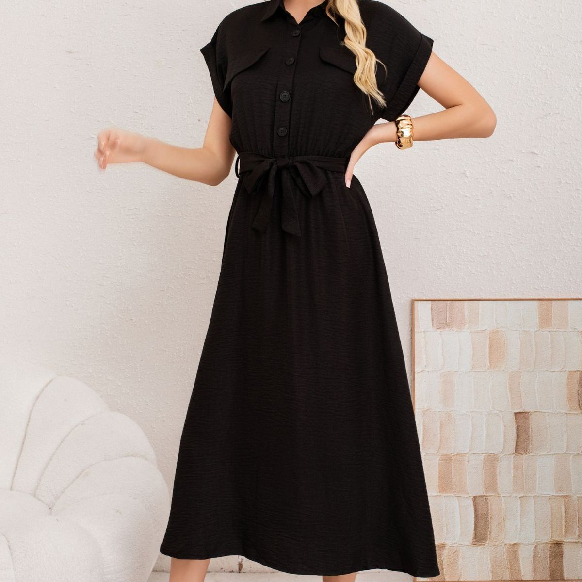 LOOK SHOP - Vestido Verano Largo Mujer. Tela Tipo Jeans Maxi Vestido 3373