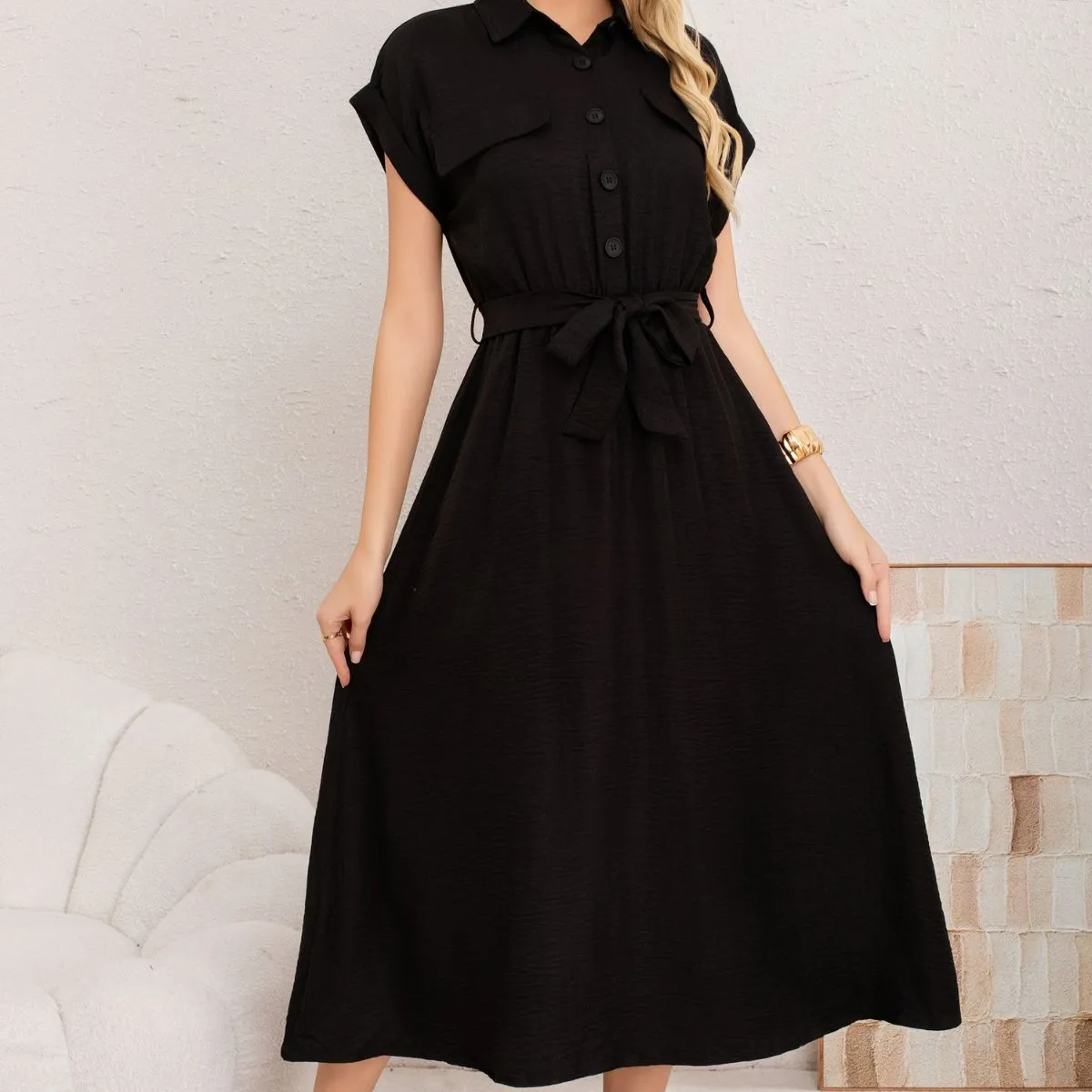 LOOK SHOP - Vestido Verano Largo Mujer. Tela Tipo Jeans Maxi Vestido 3373