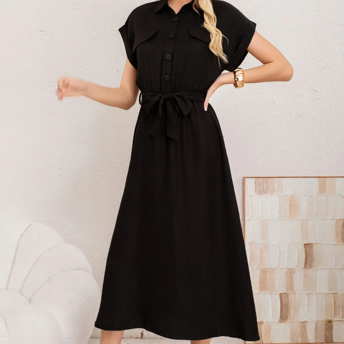 LOOK SHOP - Vestido Verano Largo Mujer. Tela Tipo Jeans Maxi Vestido 3373