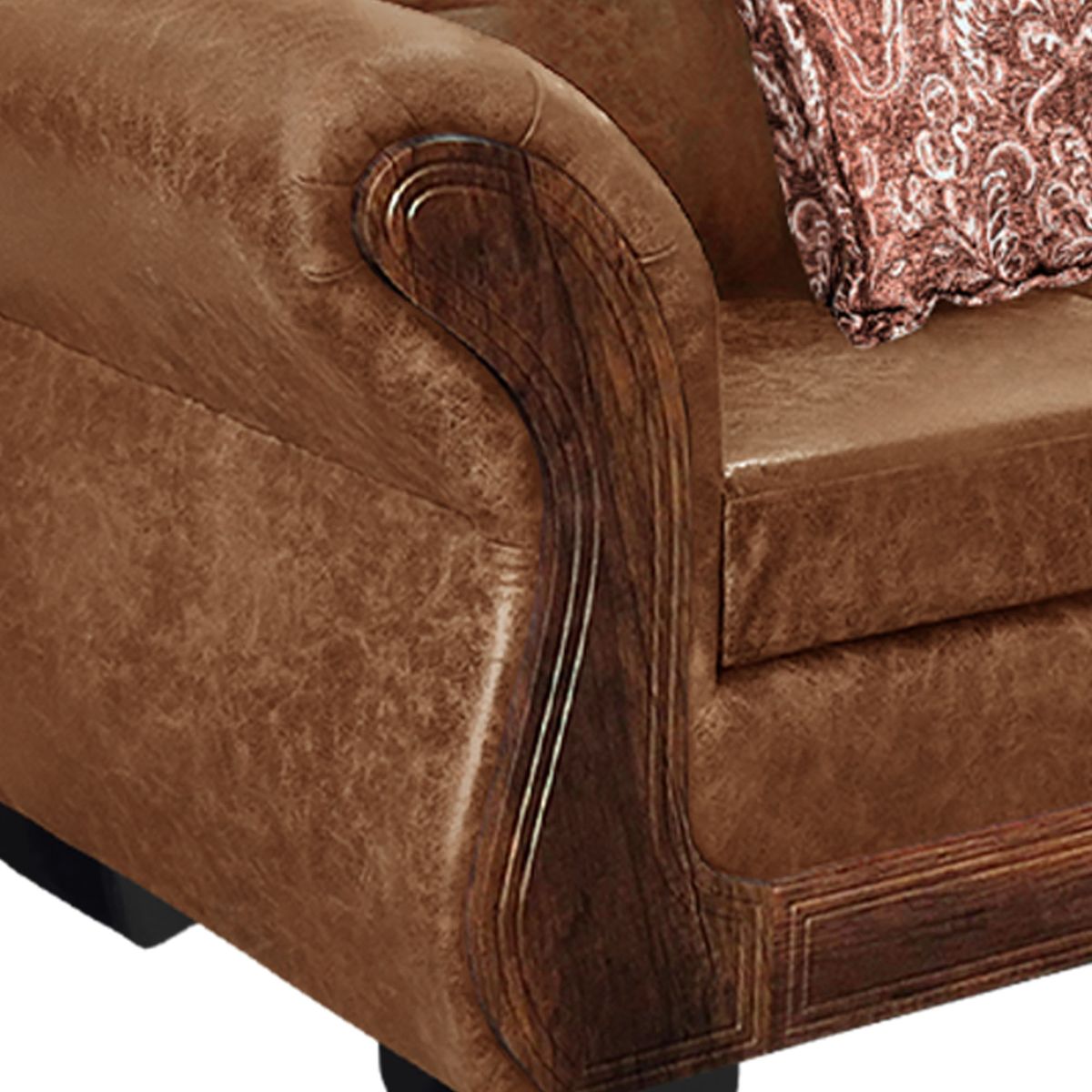 AMERICA DECORA - Living Con Resorte Estructural 8 Cuerpos 4+3+1 Finis Envejecido Terracota X.