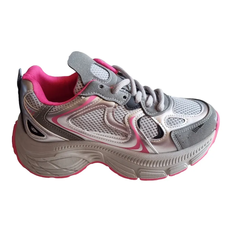 HERIEL - Zapatillas Mujer GrisRosado