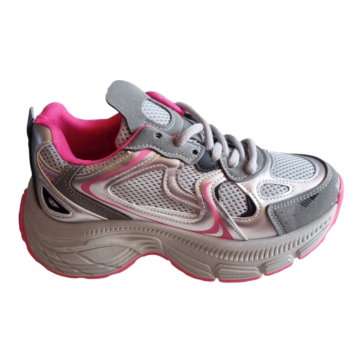 HERIEL - Zapatillas Mujer GrisRosado