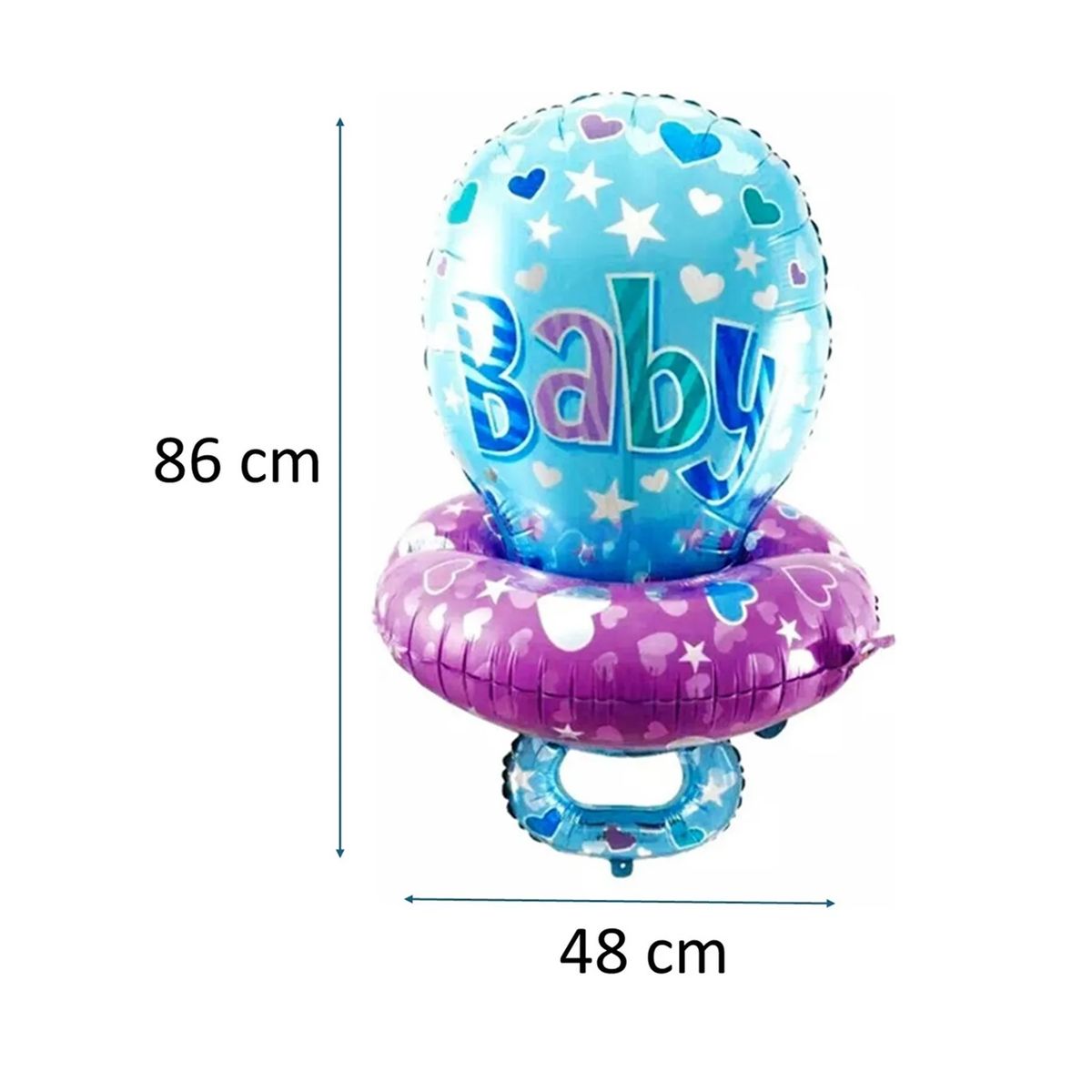 GENERICO - Globo Metalico Chupete Baby Shower Niño Azul