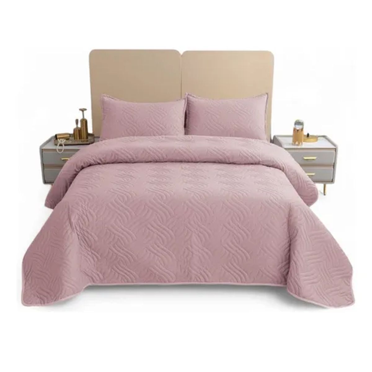 CARIBEE - Cubrecama Quilt De Verano 2 Plazas + 2 fundas