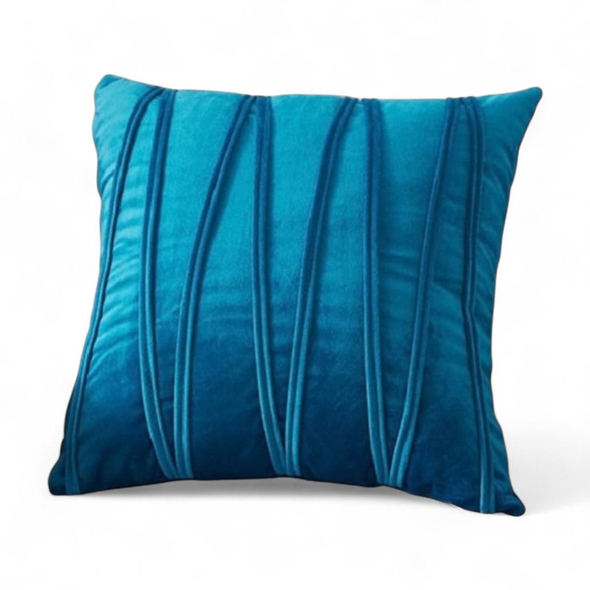 GENERICO - Set 2 Cojines + Fundas De Terciopelo ZigZag Medida 45x45cm Turquesa