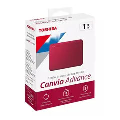 TOSHIBA - Disco Duro Externo Canvio Advance 1 TB Rojo