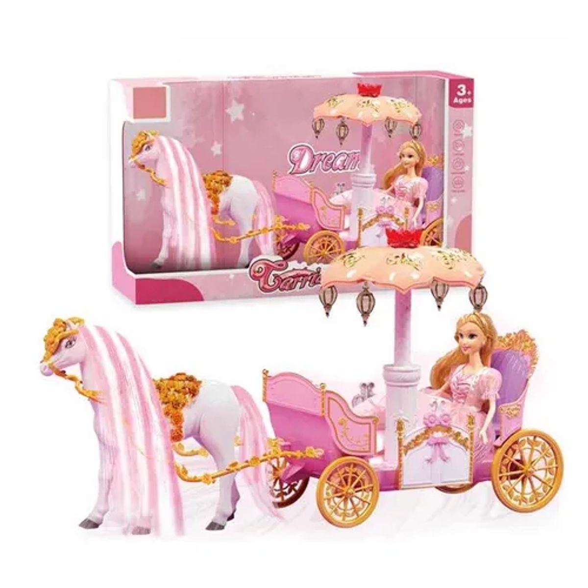CARIBEE - Princesa En Elegante Carruaje + Caballo Eléctrico Que Camina