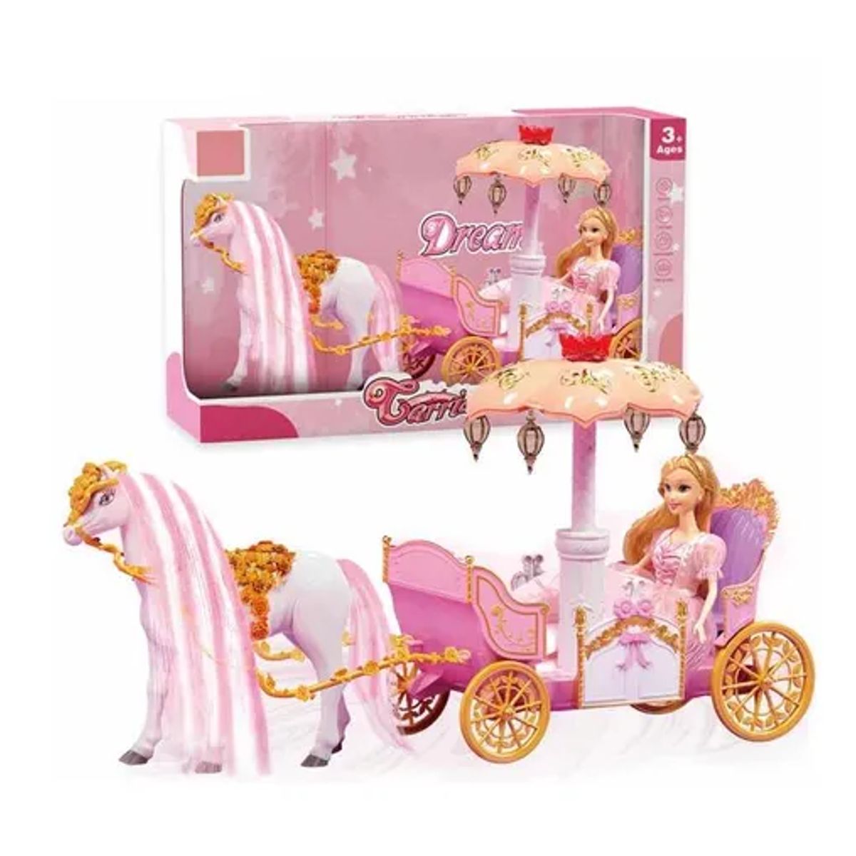 CARIBEE - Princesa En Elegante Carruaje + Caballo Eléctrico Que Camina