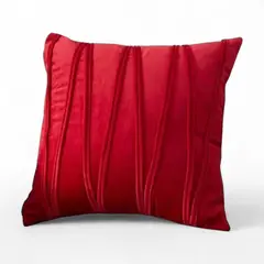 GENERICO - Cojin + Funda De Terciopelo ZigZag Medida 45x45cm Rojo.