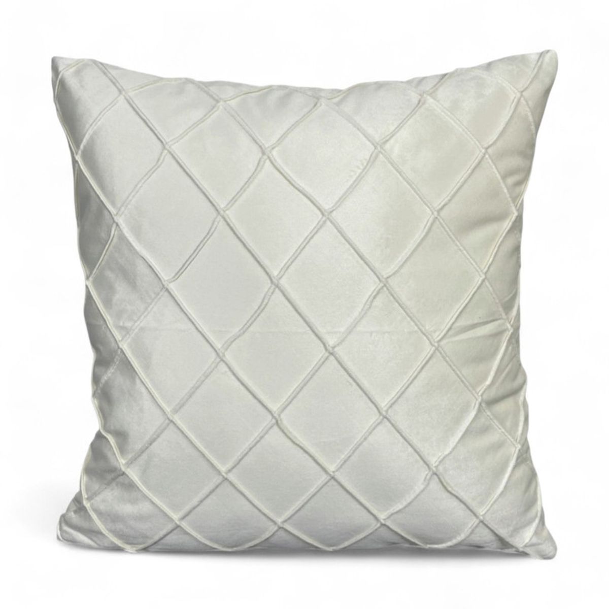 GENERICO - Pack 2 Cojines De Terciopelo Rombo Medida 45x45cm Color Crema