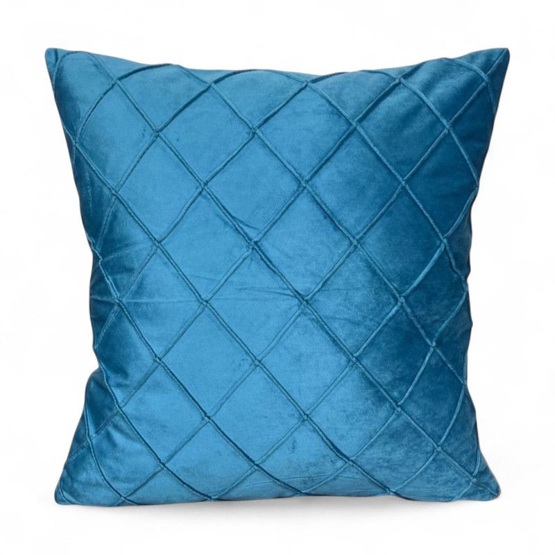 GENERICO - Pack 2 Cojines De Terciopelo Rombo Medida 45x45cm Color Turquesa