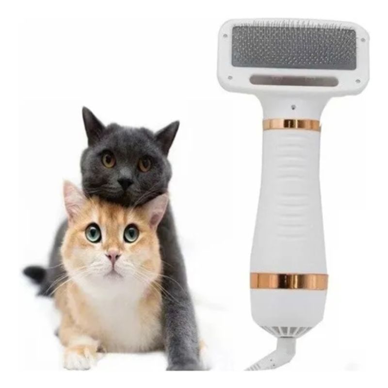 GENERICO - Cepillo Secador Aspirador De Pelo Mascota Perro Gato 2 En 1
