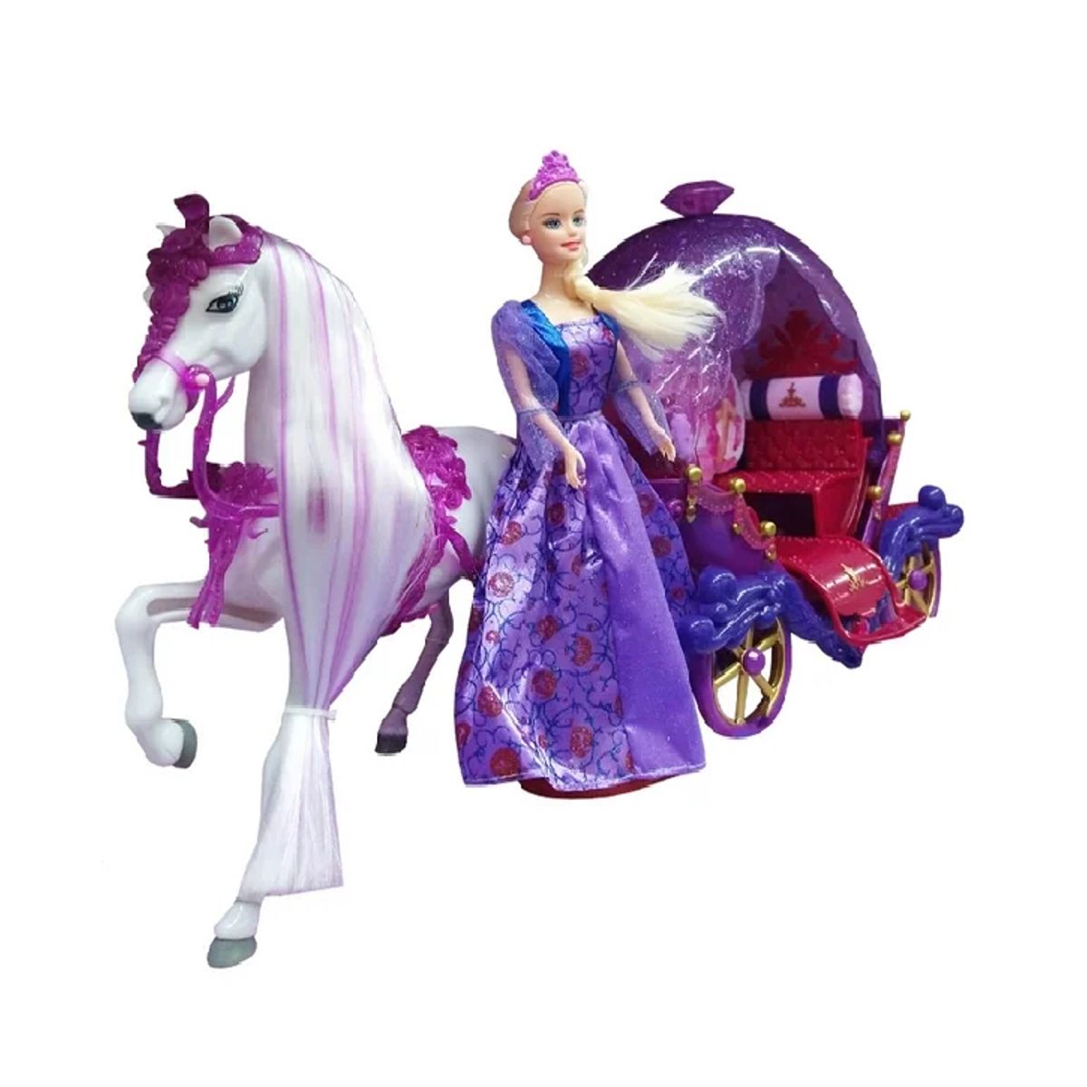 CARIBEE - Princesa En Elegante Carruaje + Caballo Eléctrico Que Camina