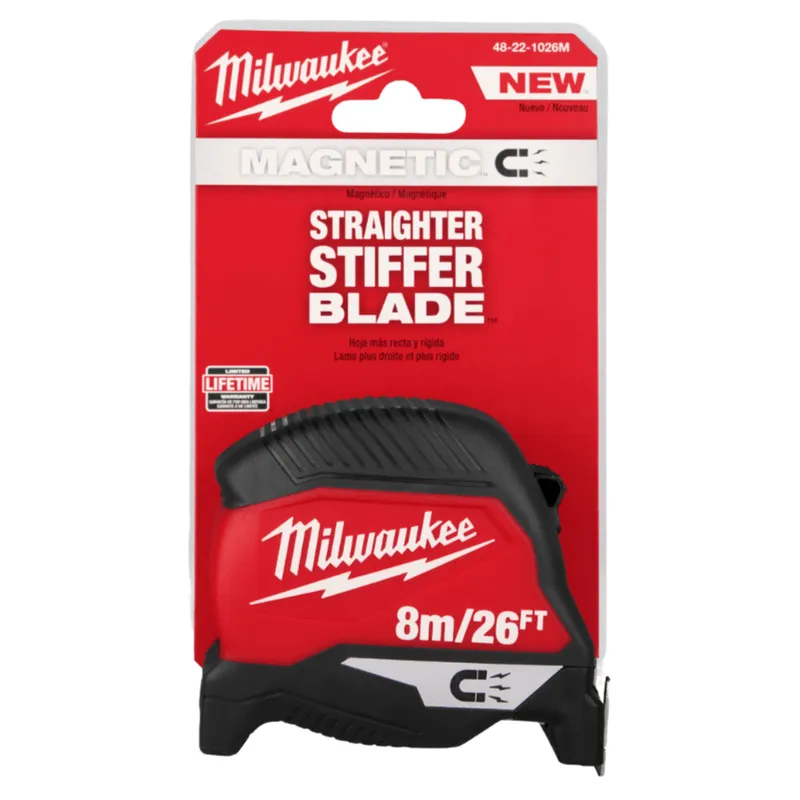 MILWAUKEE - Huincha métrica magnética de 8 m/26 Milwaukee 48-22-1026M
