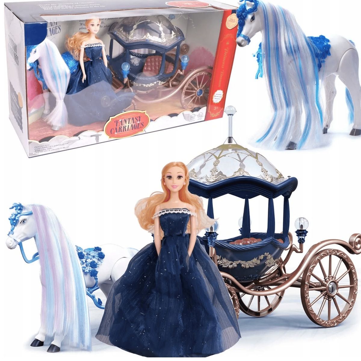 CARIBEE - Princesa En Elegante Carruaje + Caballo Eléctrico Que Camina
