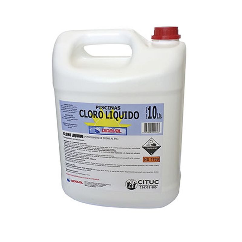 DIDEVAL - CLORO PISCINA CONCENTRADO 10 LITROS DIDEVAL