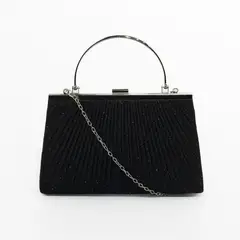 MAILEA - Cartera Noche Drapeada Tela Brillante