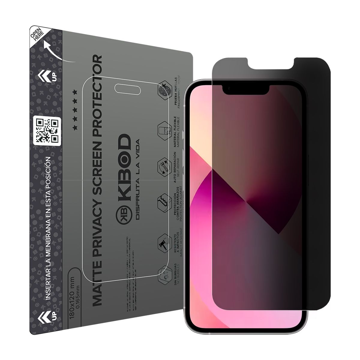 KBOD - Lamina Protectora Hidrogel Privacidad Anti Spy Kbod Para iPhone 14 Pro Max