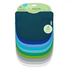 GREEN SPROUTS - Pack 10 Baberos Impermeable Mix Azul