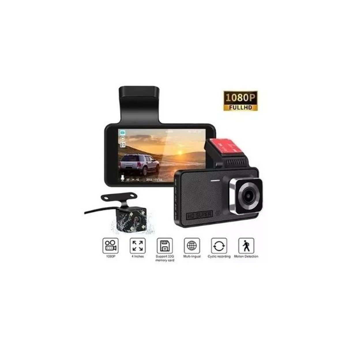 GENERICO - Cámara Frontal Y Retroceso Auto Seguridad Nocturna Full Hd