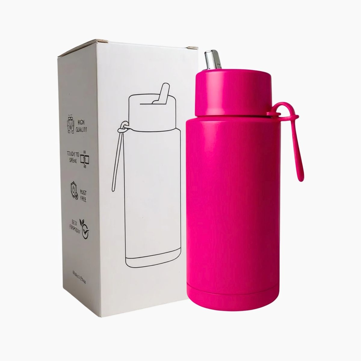 GENERICO - Botella Térmico de Acero Inoxidable con bombilla y Asa - 304 de Acero inoxidable - Portátil y Antiderrame