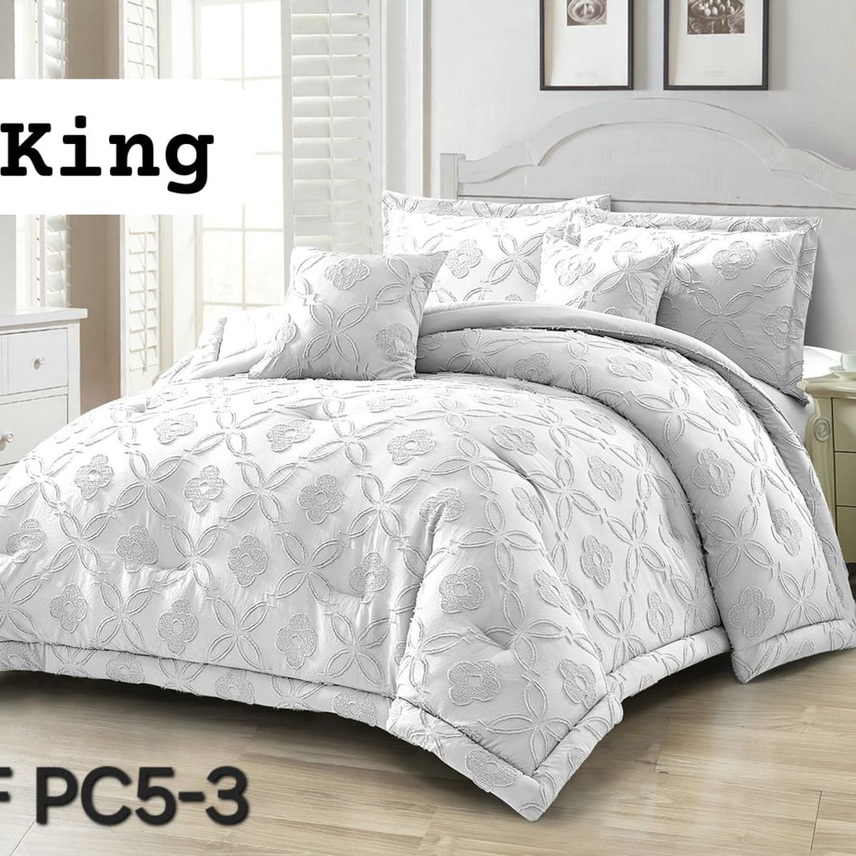 GENERICO - Cobertor de Verano KING Edredon Semiacolchado de Polialgodon Blanco