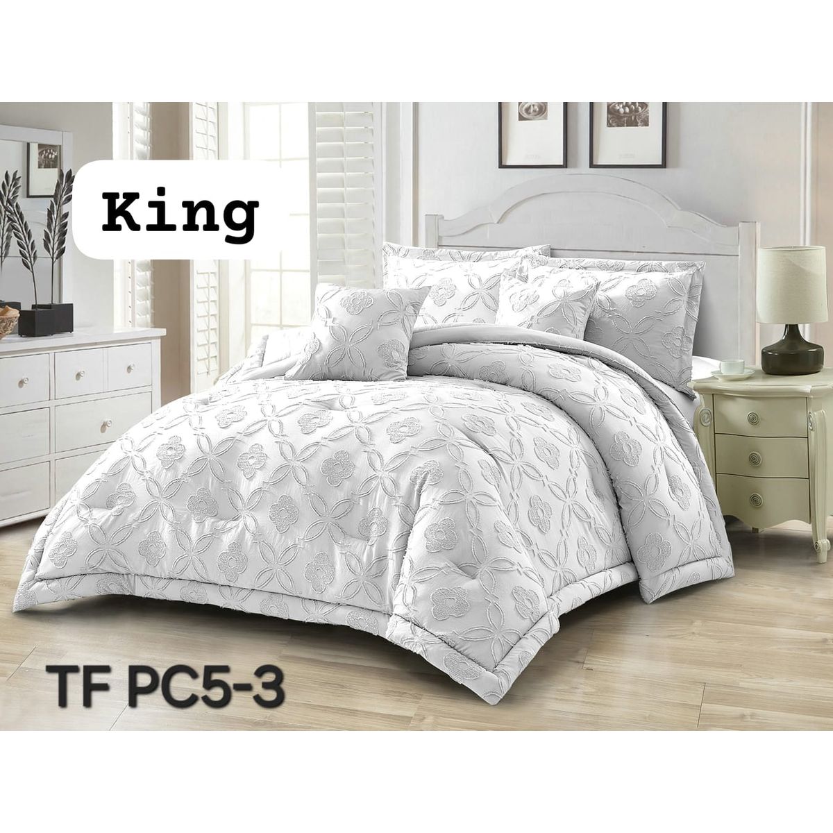 GENERICO - Cobertor de Verano KING Edredon Semiacolchado de Polialgodon Blanco