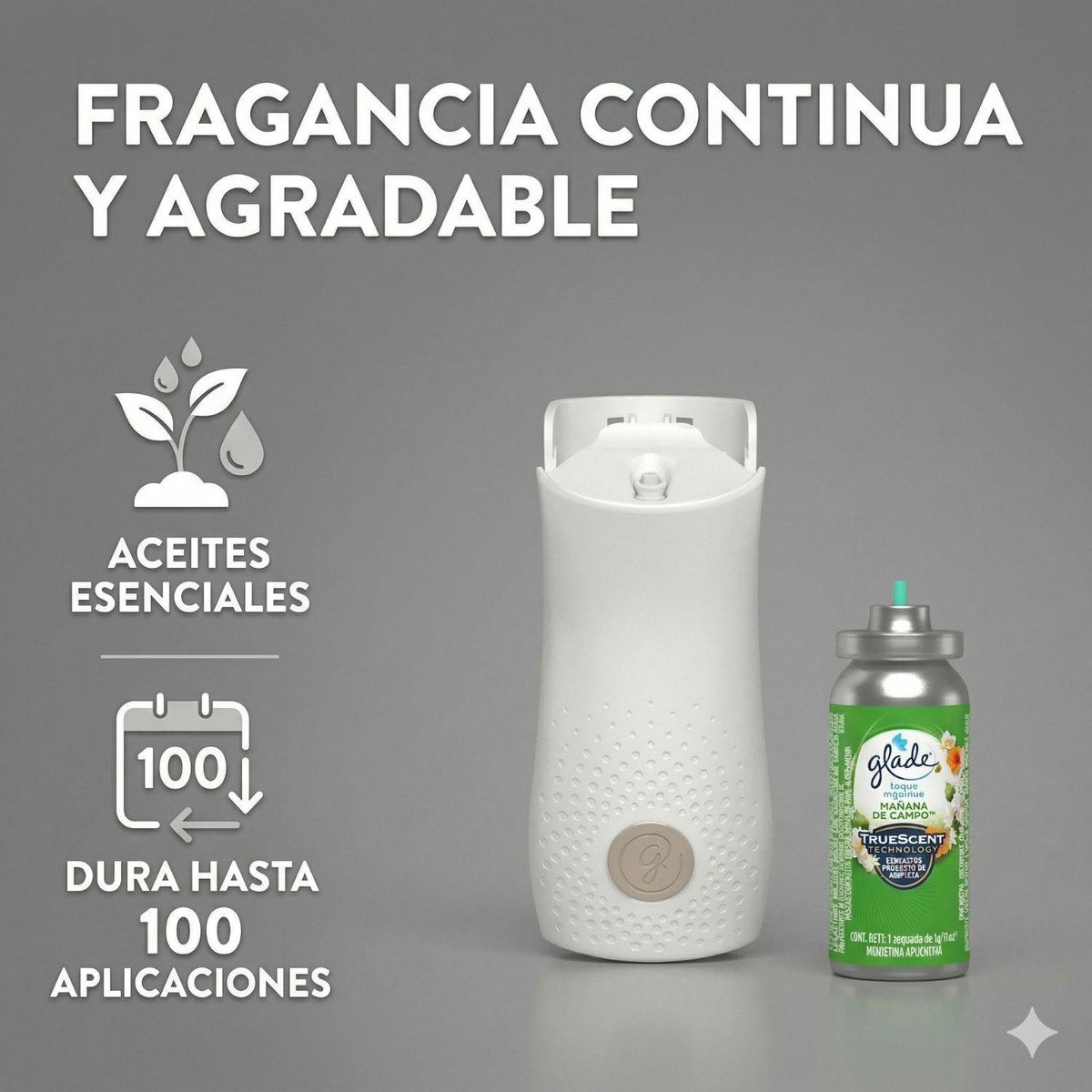GLADE - Aromatizante Glade Toque Kit Difusor + Repuesto 9g Campo