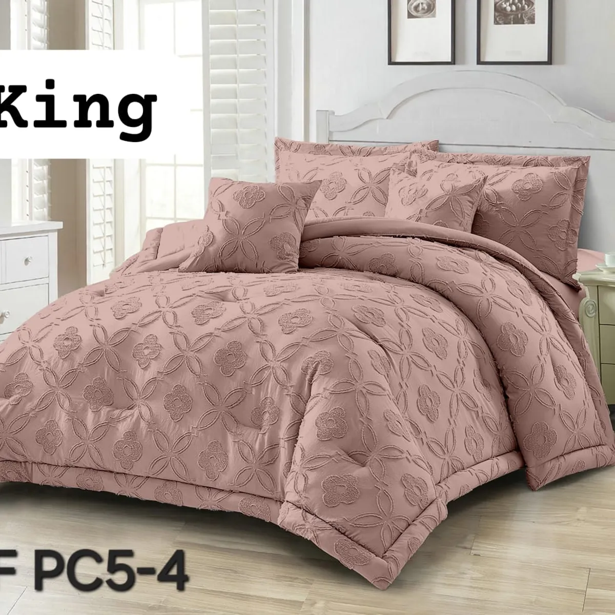 GENERICO - Cobertor de Verano KING Edredon Ligero Semiacolchado de Polialgodón Palo Rosa